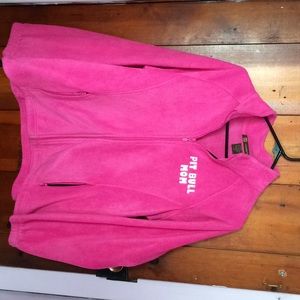 Fleece jacket embroidered with pitbull mom